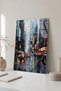 Rainy New York Street and Yellow Taxis Glass Painting, Home and Office Uv Printed Premium Unbreakable 4mm - 3