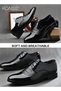 Men Formal Business Leather Shoes Men Pointed Leather Shoes with Anti-slip Sole and Lace-up Design S - 5