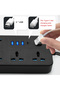 شريط طاقة عالمي بقابس أمريكي، سلك تمديد 2 متر مع منافذ USB-C و USB، مقبس كهربائي متعدد المنافذ، أسود اللون - 2