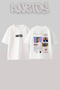 Bad Bunny Design Back Printed Cotton White Oversize T-Shirt