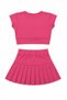 Girl's sports embossed shorts skirt set - 2