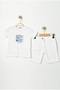 Striped Shirt 3-Piece Set T-Shirt Shorts Summer Stylish Combination - 3