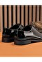 Italian Style Internal and External Natural Leather Patent Leather Men's Shoes Black T14614 - 3