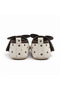 - Baby Polka Bow Soft Sole Shoes-Black & Brown - 0M to 18M - 6
