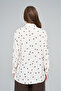 Women's Polka Dot Patterned Side Tie Shirt - 5
