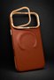 iPhone 17 Pro Max Leather Magsafe Case with Metal Camera Frame and Stand - 3