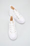 Unisex White High Sole Comfortable Sneaker Lace-Up Ankle Casual Canvas Sneaker - 3