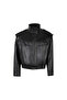 Keinxdesa Black Unisex Oversize Leather Jacket - 3