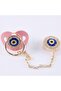 Pink Gold Evil Eye Beaded Stone Chain Pacifier - 3