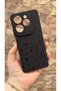 Infinix Hot 40 Compatible Mini Black Star Patterned Silicone Shock Absorbing Classic Protected Rubber Case