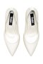 Women's High Heeled Silvery Satin Closed Pointed Toe Platform Shoes 6005 - 6