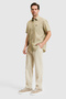 Men's Light Khaki Short Sleeve Linen Blend Shirt 50319023-Vr183 - 4