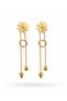 316L Steel Gold Color Dangle Knot Model Daisy Earrings