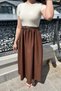 Women's Crew Neck Short Sleeve Belt Detailed Flared Maxi Dress Sun344 - 4