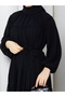 Women's Chiffon Fabric Gathered Layered Hijab Dress - 7