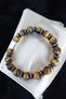 Tiger's Eye Bracelet 10 mm Large Size Faceted Cut Tiger's Eye Stone Bracelet - 3
