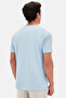 Slim Fit Light Blue Plain Embossed Printed T-Shirt - 6