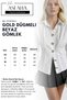 Women's Stylish Shirt with Gold Buttons and Waist Belt - 4