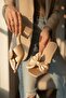 Sono Beige Satin Bowknot (7 cm) Heeled Daily Use Slippers