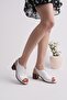 Genuine Leather Women's Daily Light Comfortable Heeled Sandals Dd4012 - 2