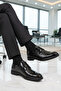 Black Patent Leather Genuine Leather Men's Casual Shoes 821 - 2