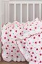 Hearted Ruffled Baby Bedding Set |   Set of 3 (Duvet Cover-Sheet-Pillowcase) |   Cotton, Red Piping, Soft |   100 X 150 cm - 4