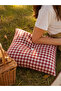 Pötikare Picnic Cushion Pillow Red Checkered Garden Balcony Camping Sitting Cushion Comfortable Portable - 2