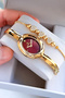 Oval Case Gold Color Women's Wristwatch Steel Band Japanese Movement Gift Special Boxed Hmby2066C1 - 2