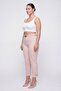 Women's Powder Summer Slim Pants with Belt and Embroidery Detail - 2