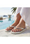 Top Tropicalia Vibes White-Blue-Gold Premium Luxury Women's Patterned Non-Slip Comfortable Beach Flip Flops - 5
