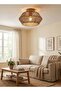 Modern Lighting, Ceiling chandelier, Light, Brown Color, 32x18 cm, Bamboo ceiling chandelier, Suitable for bedroom and living room, Woven rope - 2