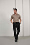 Men's Basic Zippered Polo Collar T-Shirt - 6