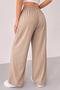 Women's Trousers Scuba Crepe Fabric Elastic Waist Pocketed Pleated Wide Leg Palazzo Trousers - 6