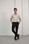 Men's Basic Zippered Polo Collar T-Shirt - 6