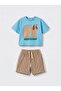 Boy's Cotton Dog Print T-Shirt Shorts Set