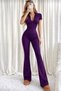 Voga Purple Basic Fitness Yoga Pilates Slim Fit Zippered Spanish Leg 2-Piece Sports Leggings Set - 4