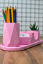 Concrete Office Set Pen Holder Pot Cactus Notebook Holder Business Card Holder Oval Tray - 5