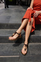 Zarel Women's Brown Flip-Flop Sandals with Buckle Detail