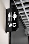 Wc Bay Double Sided - Side Mounted Directional Sign 20X30Cm - Black Plexiglass - 2