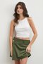 Asymmetrical Cut Gold Buttoned Mini Short Skirt - 5