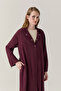 Hooded Buttoned Lace-Up Plum Giy Çık 0019 - 4