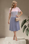 Women's Pink Short Sleeve Crew Neck Printed Single Jersey Dress - Comfortable Fit, Summer-Casual Dress - 5