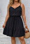Women's Rope Strap V-Neck Patterned Short Single Jersey Dress