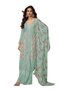 Greenish-Blue Airtex Chinon Silk Embroidered Suit Set with Dupatta - FFT6925 | Greenish-Blue