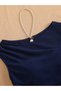 Navy Blue Skirt Ruffle Detailed Boat Neck Crop Top 2-Piece Set the Most Trendy Combination of the Summer - 3