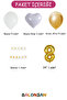 Happy Birthday White Gold Balloon Set -8- - 2