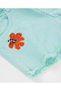 Girl's Tasseled Cuffed Floral Embroidered Kids Denim Shorts 2-8 Years Blue - 4
