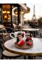 Decorative Cup Set - Coffee Cup with a Figurine of a Woman in a Hat and a Plate with Leopard Pattern Presentation - 5