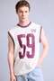 100% Cotton Oversized Printed Crew Neck Sleeveless T-Shirt G5218Ax26Sm - 3