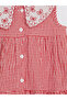 Ecru embroidered baby girl dress with peter pan collar - 3